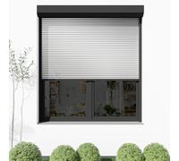 Volet roulant 215x240 cm, volet roulant extériéur rectangulaire, aluminium, blanc, 2150 x 2400 mm ou sur mesure