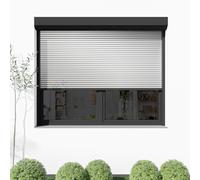 Volet roulant 240x200 cm, volet roulant extériéur rectangulaire, aluminium, blanc, 2400 x 2000 mm ou sur mesure