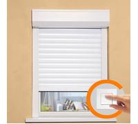 Volet roulant PVC double parois - H 140 cm x L 150 cm recoupable - Manoeuvre électrique filaire - Blanc -