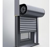 Volet roulant extérieur, forme arrondie du caisson, en pvc, blanc signalisation similaire RAL 9016, 80x80 cm ou sur mesure, anti effraction