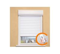 Volet roulant H140 x L100 cm en aluminium recoupable en largeur et hauteur - Manoeuvre électrique radio - Coloris Blanc -
