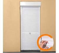 Volet roulant manuel à tirage pour porte L100 x H220 cm PVC -Coloris Blanc -