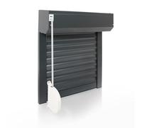 Volet Roulant Manuel Sangle Ajustable en Aluminium h100 x l80 cm- Coloris Gris Anthracite (7016) - Montage Facile, pour Fenêtre