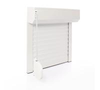 Volet Roulant Manuel Sangle Ajustable en Aluminium h155 x l120 cm- Coloris Blanc- Montage Facile , Pour Fenêtre