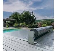 Volet roulant piscine électrique - Prédécoupé - SafePoolRoll Blanc 4x8m