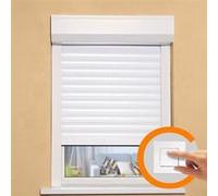 Volet roulant double parois H140 cm x L150 cm PVC recoupable en largeur et hauteur - Manœuvre électrique filaire - Coloris Blanc -