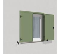 Volets Battants Vert, modèle à lames Deauville, RAL 6021 vert pâle, 300 x 800 mm, un vantail gauche avec crémone, personnalisable en ligne