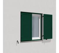 Volets Battants vert mousse, avec cadre de montage lames Cannes, RAL 6005, 300 x 800 mm, 1 vantail ouverture gauche, configurez selon vos besoins