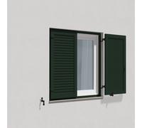 Volets Battants vert sapin, volets battants avec cadre de montage, lames Nice, RAL 6009, 300 x 800 mm, 1 vantail ouverture à gauche, sur mesure
