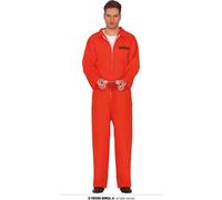 Voleur Costume d'Halloween Tenue de prison Détenu Costume orange Malfrat Fête Fun Entrée en scène Voleur Bandit Thème, Taille : 48 - 50 (M) Couleur : Orange