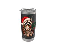 Voleur de biscuits drôle de raton laveur de Noël dans un Gobelet isotherme en acier inoxydable double paroi