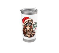 Voleur de biscuits drôle de raton laveur de Noël dans un Gobelet isotherme en acier inoxydable double paroi