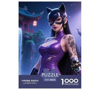 Voleur de Chat 1000 Pieces Puzzle Halloween Puzzle pour AdultesJeu Série Décorations Familiales Œuvre Artistique À Assembler Jouets Défi 38x26cm/1000pcs