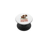Voleur de Chaussettes Professionnel Amusant pour Amoureux des Chiens PopSockets PopGrip Adhésif