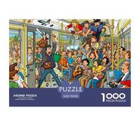 Voleurs dans Le métro de Barcelone Puzzle en Bois Imperméable DIY Puzzles De 1000 Pièces pour Adultes Défi Et Casse-tête Jeux Éducatifs