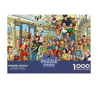 Voleurs dans Le métro de Barcelone Puzzle en Bois Imperméable DIY Puzzles De 1000 Pièces pour Adultes Défi Et Casse-tête De Décoration pour La Maison