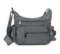 VOLGANIK ROCK Sac à bandoulière anti-vol RFID pour femme, sac à bandoulière étanche, sac à main décontracté en nylon, Gris - 24,9 cm, Small