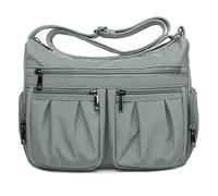 VOLGANIK ROCK Sac à bandoulière pour femme, sac à main léger et imperméable, en nylon, sac de voyage pour femme, gris argenté