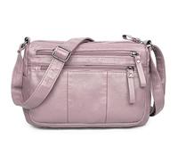 VOLGANIK ROCK Sac à main en cuir synthétique souple pour femme - Sac à main léger, Rose - 26 cm, Medium