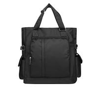 VOLGANIK ROCK Sacs à bandoulière multipoches en nylon Oxford imperméable pour ordinateur portable, sac à main pour homme et femme, Noir (086-black), Large