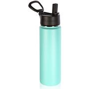 Volhoply 660ml Bouteilles D'eau en Acier Inoxydable avec Paille, Bouteille Isotherme Café Double Paroi avec Couvercle Sans BPA, Bottle Réutilisable en Métal Étanche pour Sport, enfant, Cadeaux