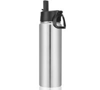 Volhoply 660ml Bouteilles D'eau en Acier Inoxydable avec Paille, Bouteille Isotherme Café Double Paroi avec Couvercle Sans BPA, Bottle Réutilisable en Métal Étanche pour Sport, enfant, Cadeaux