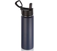 Volhoply 660ml Bouteilles D'eau en Acier Inoxydable avec Paille, Bouteille Isotherme Café Double Paroi avec Couvercle Sans BPA, Bottle Réutilisable en Métal Étanche pour Sport, enfant, Cadeaux