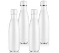 Volhoply Lot de 4 bouteilles d'eau isothermes sans BPA pour enfants, salle de sport, voyage, sport, disponibles en lots de 1, 4, 8 ou 12 (blanc)