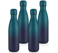 Volhoply Lot de 4 bouteilles d'eau isothermes sans BPA pour enfants, salle de sport, voyage, sport, disponibles en lots de 1, 4, 8 ou 12 (nuit foncée)