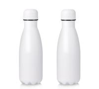 Volhoply Petite bouteille d'eau isotherme en acier inoxydable de 300 ml, sans BPA, double paroi, garde au froid 24 heures et au chaud pendant 12 heures, pour sac à main des enfants (blanc, 2)