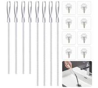 Volhuluk 8 Pièces Brosse de Nettoyage de Drain D'égout, 45cm 60cm Flexible évier Brosse de Débouchage de Canalisation et Les Tuyaux, avec 8 Crochets, Vidange Drague Outil pour Salle de Bains Cuisine