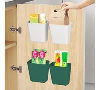 Volhuluk Armoires de Cuisine Porte Boîte de Rangement, 4 Pièces Adhésive Boîte de Rangement Murale, Boîte D'organisation pour Articles Divers, pour Armoire/Réfrigérateur/Salle de Bains (Vert/Blanc)