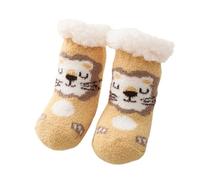 Volicph Chaussettes de sol d'hiver pour bébé - Manchette épaisse - Antidérapantes - Sport Athlétique - Chaussettes hautes pour bébé fille - Chaussettes douillettes - Chaussettes moelleuses, 0-12 mois