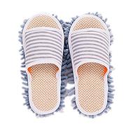 Volicph Pantoufles de nettoyage avec semelle en microfibre amovible pour nettoyage du sol - Chaussons anti-poussière - Chaussures de nettoyage
