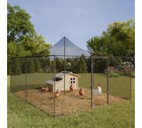 IDMarket - Volière 12m² enclos poulailler 3x4M Parc grillagé Toit Filet Acier galvanisé