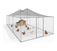 IDMarket - Volière 18 m² Parc grillagé 6 x 3 M enclos poulailler pour Animaux de Basse Cour