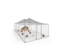 IDMarket - Volière 18 m² Parc grillagé 6 x 3 M enclos poulailler pour Animaux de Basse Cour