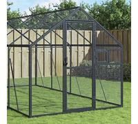 Volière à oiseaux en aluminium anthracite 1,79 x 6 x 1,85 m avec grillage et porte verrouillable pour un vol libre sûr et confortable, construction robuste pour les petits animaux tels que les lapins