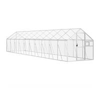 Volière à Oiseaux, Grande Cage à Oiseaux Extérieur pour Perruche Perroquet argenté 1,79x10x1,85 m Aluminium