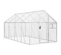 Volière à Oiseaux, Grande Cage à Oiseaux Extérieur pour Perruche Perroquet argenté 1,79x4x1,85 m Aluminium