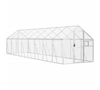 Volière à Oiseaux, Grande Cage à Oiseaux Extérieur pour Perruche Perroquet argenté 1,79x8x1,85 m Aluminium