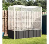 Volière Acier Galva Argent Anthracite 210,5x107x212 Cm Avec Porte