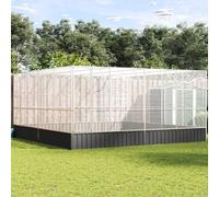 Volière Acier Galva Argent Anthracite 418x414x212 Cm Avec Porte