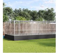 vidaXL Volière avec extension argenté en acier 1139x307x212 cm