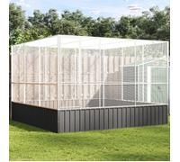 vidaXL Volière argentée en acier 311x307x212 cm