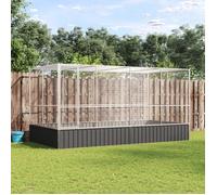 vidaXL Volière avec extension – 418×207×212 cm – Acier galvanisé – Argenté