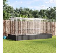 Vidaxl Volière Avec Extension Argenté 418x207x212 Cm Acier