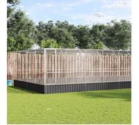 vidaXL Volière avec extension 1246x414x212 cm acier argenté
