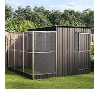 vidaXL Volière avec extension argenté 290x303x216 cm acier