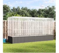 vidaXL Volière avec extension 418,5 x 107 x 212 cm argenté acier